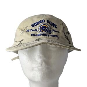 Vintage St Louis Rams Super Bowl XXXIV Champions Hat New Era Autographed 1999
